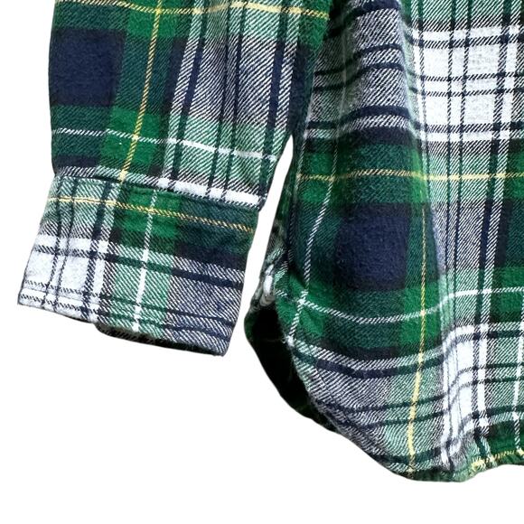 Gap Kids Plaid Flannel Shirt Boy’s Size L/ 10-11 yrs, Green Navy Blue - Picture 7 of 11
